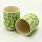 Polished Herbal Tea Cups Green Daisey featuring natural patterning and unique variations - Positive Faith Hope Love