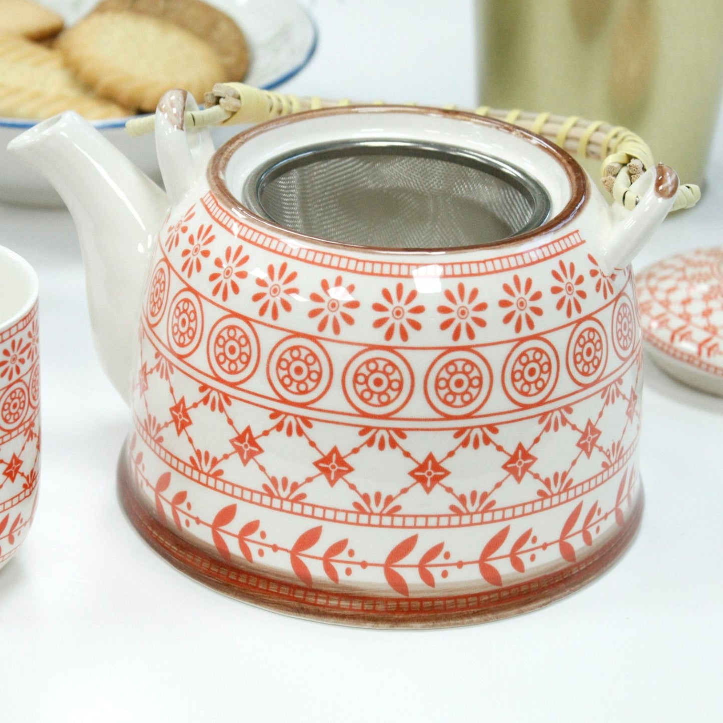 Polished Herbal Teapot Set Amber featuring natural patterning and unique variations - Positive Faith Hope Love