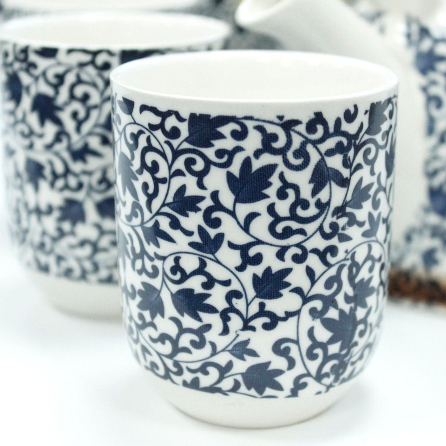 Polished Herbal Teapot Set Blue Pattern featuring natural patterning and unique variations - Positive Faith Hope Love