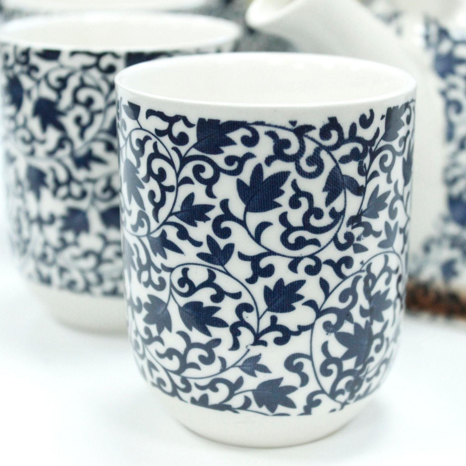 Polished Herbal Teapot Set Blue Pattern featuring natural patterning and unique variations - Positive Faith Hope Love
