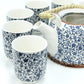 Polished Herbal Teapot Set Blue Pattern featuring natural patterning and unique variations - Positive Faith Hope Love
