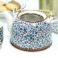 Polished Herbal Teapot Set Blue Pattern featuring natural patterning and unique variations - Positive Faith Hope Love