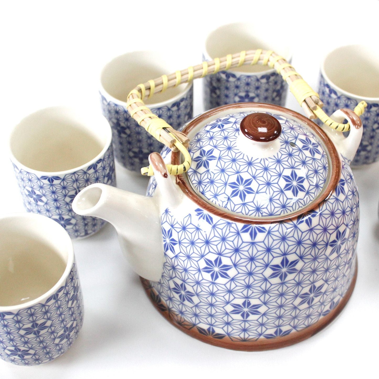Polished Herbal Teapot Set - Blue Star featuring natural patterning and unique variations - Positive Faith Hope Love