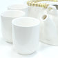 Polished Herbal Teapot Set Classic White featuring natural patterning and unique variations - Positive Faith Hope Love