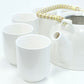 Polished Herbal Teapot Set Classic White featuring natural patterning and unique variations - Positive Faith Hope Love