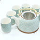 Polished Herbal Teapot Set - Green Mosaic featuring natural patterning and unique variations - Positive Faith Hope Love