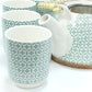 Polished Herbal Teapot Set Green Mosaic featuring natural patterning and unique variations - Positive Faith Hope Love