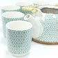 Polished Herbal Teapot Set Green Mosaic featuring natural patterning and unique variations - Positive Faith Hope Love