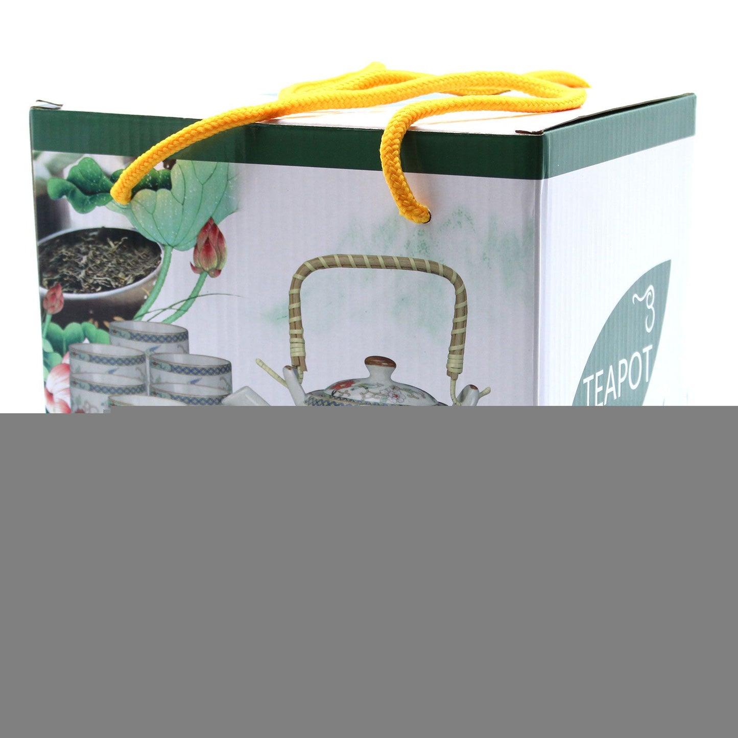 Polished Herbal Teapot Set White Stone Oriental featuring natural patterning and unique variations - Positive Faith Hope Love