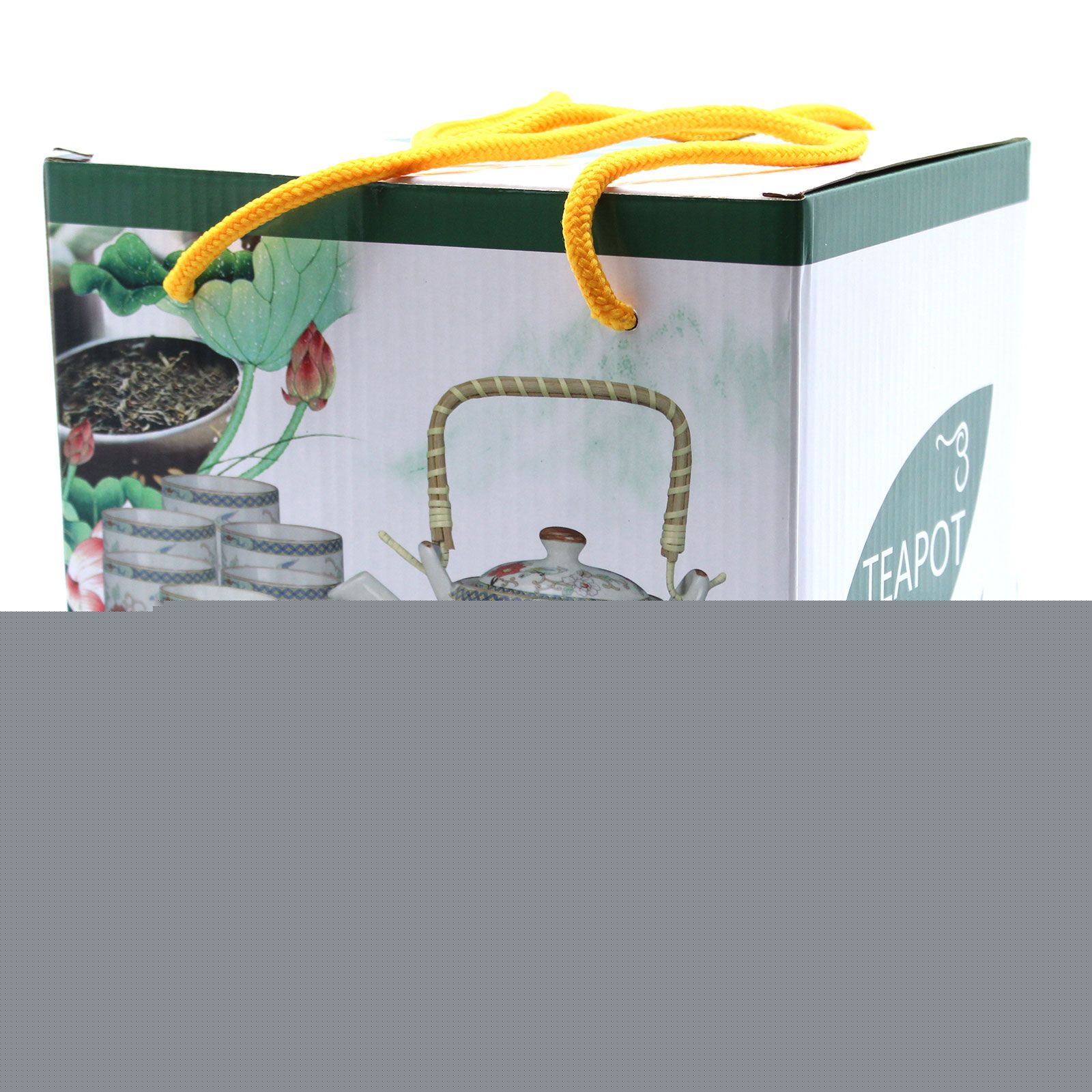 Polished Herbal Teapot Set White Stone Oriental featuring natural patterning and unique variations - Positive Faith Hope Love