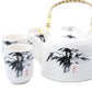 Polished Herbal Teapot Set White Stone Oriental featuring natural patterning and unique variations - Positive Faith Hope Love