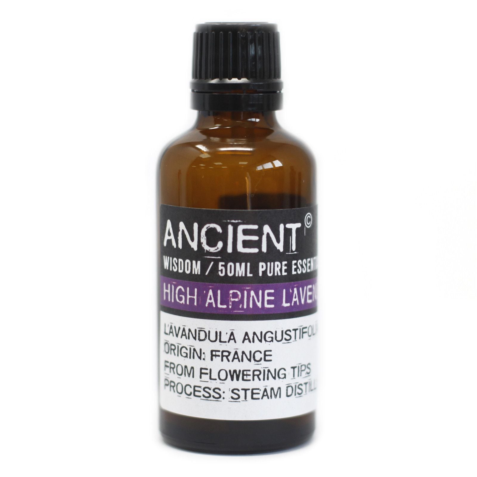 Polished High Alpine Lavender Essential Oil 50ml featuring natural patterning and unique variations - Positive Faith Hope Love