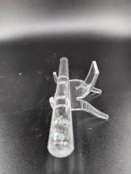 Polished Himalayan Clear Quartz Vogel Massage Wand 134Mm featuring clear transparency and light-catching facets - Positive Faith Hope Love