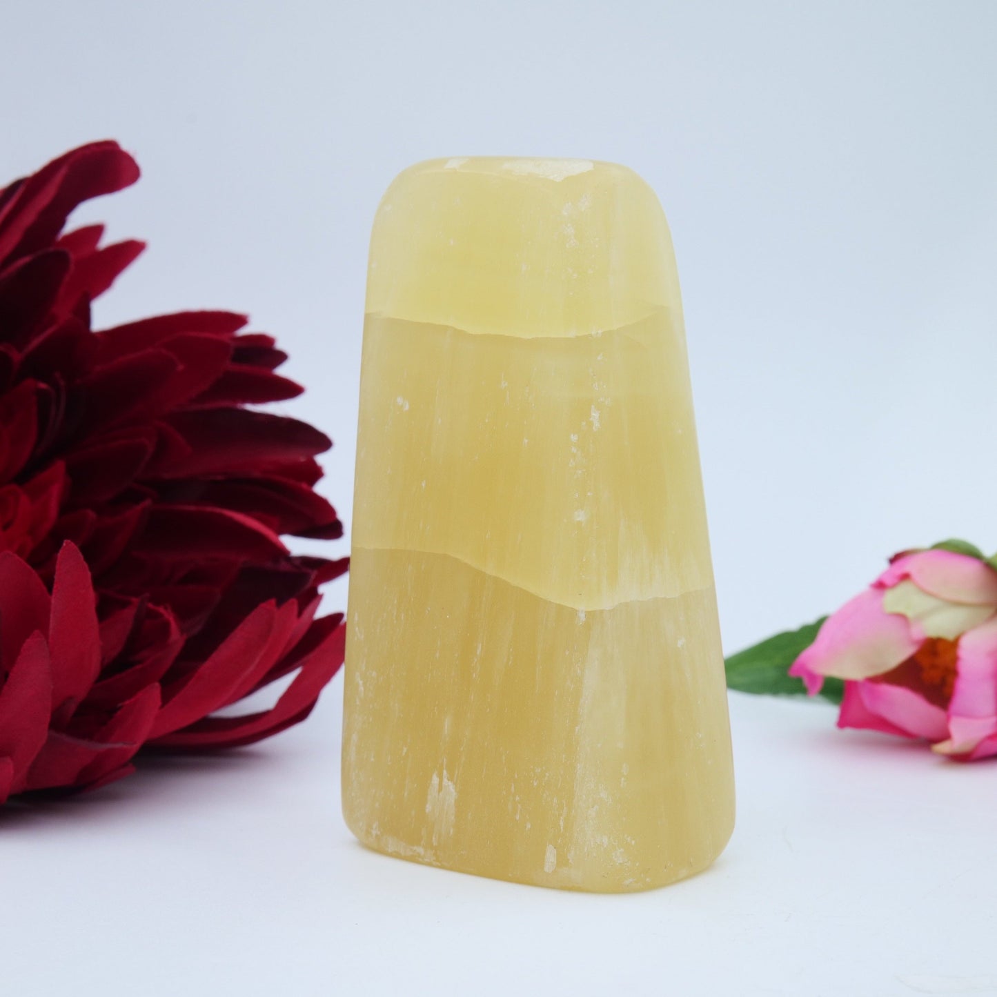 Honey Calcite Freeform — 311 g - Positive Faith Hope Love