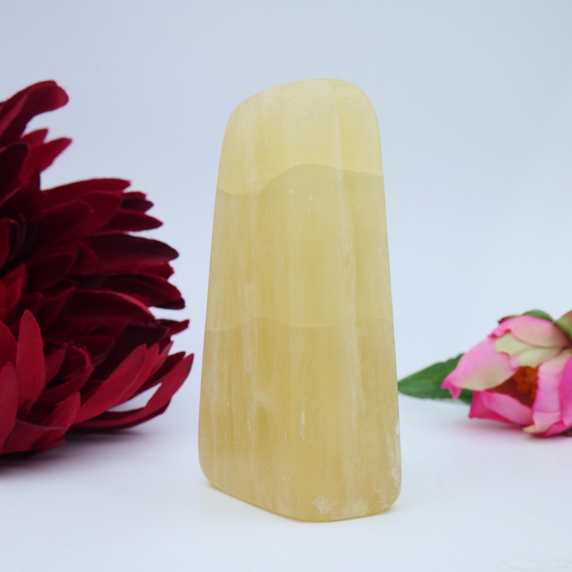 Honey Calcite Freeform — 311 g - Positive Faith Hope Love