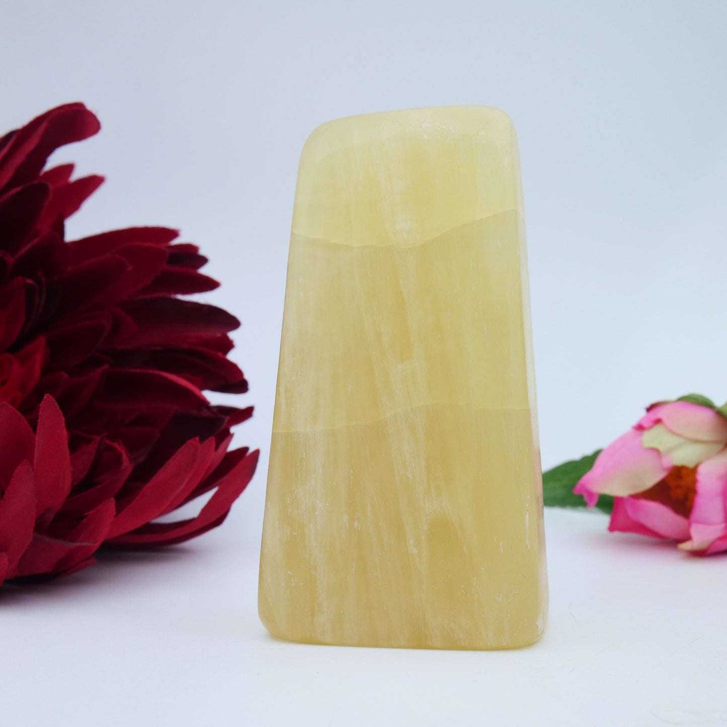 Honey Calcite Freeform — 311 g - Positive Faith Hope Love