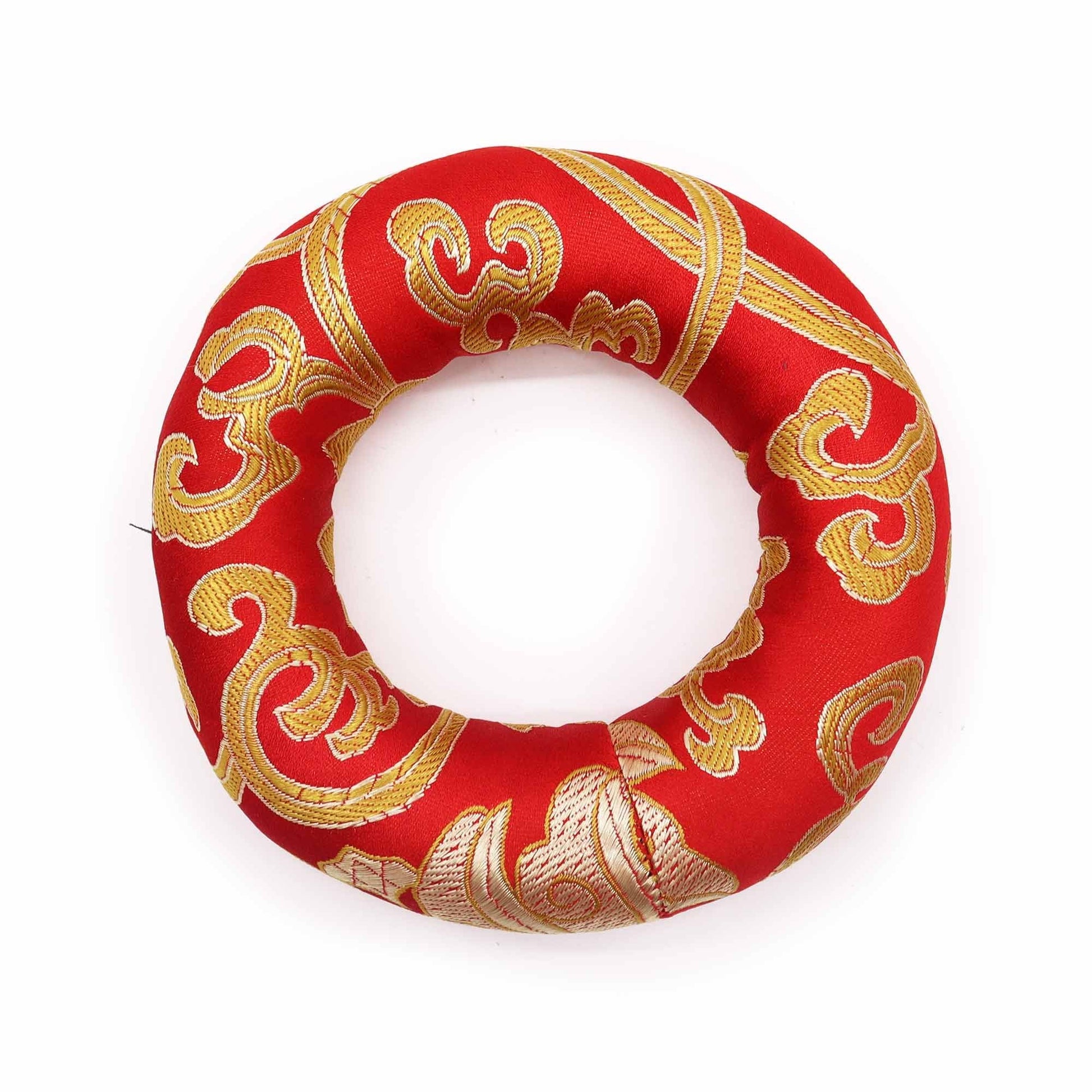 Polished Hoop Cushion 10cm (for 12-14cm Singing Bowl) - Red featuring natural patterning and unique variations - Positive Faith Hope Love