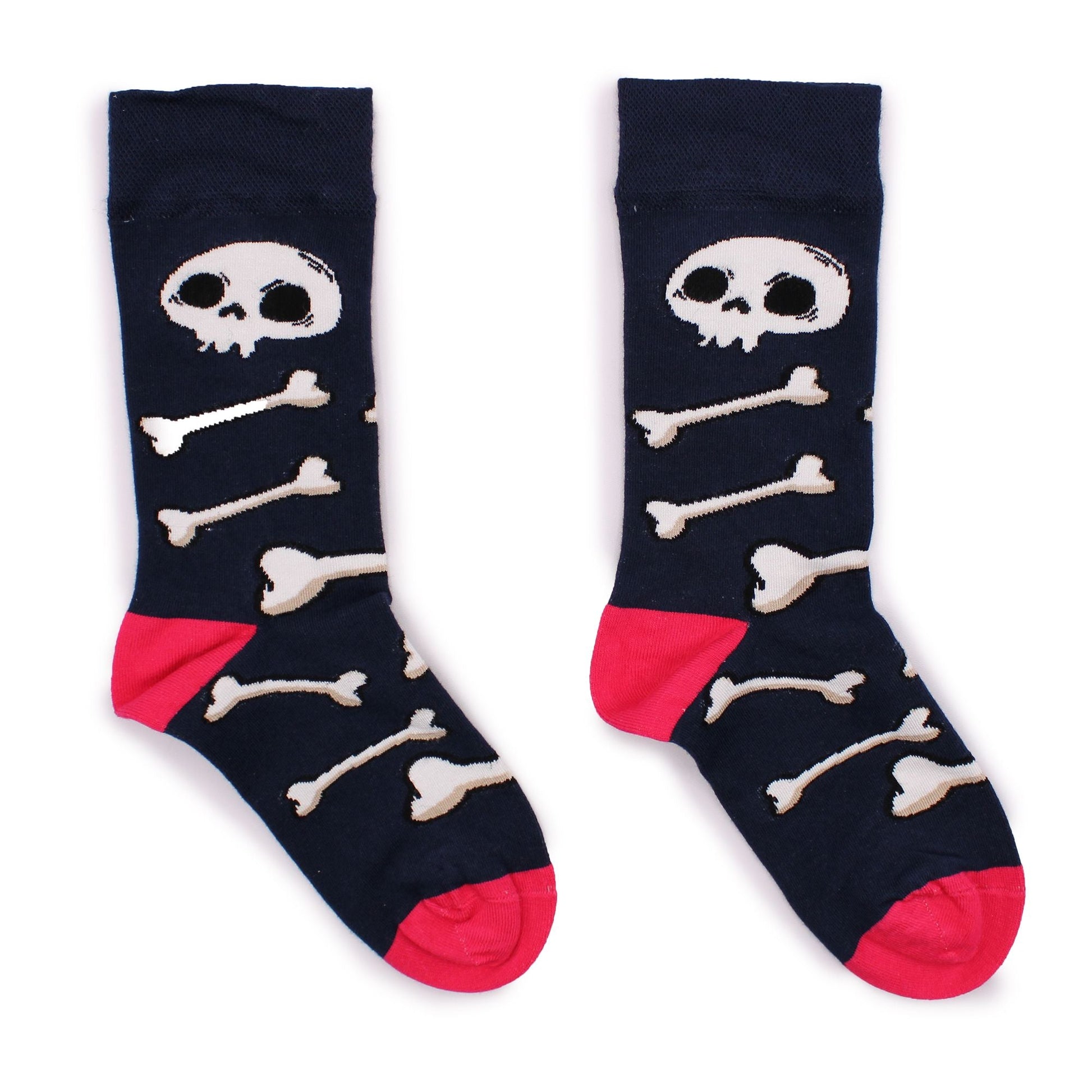 Polished Hop Hare Bamboo Socks M/L - Skulls and Bones featuring natural patterning and unique variations - Positive Faith Hope Love