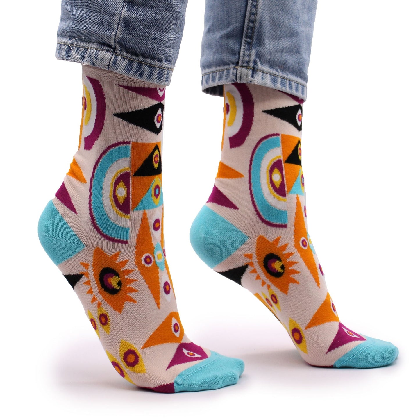 Polished Hop Hare Bamboo Socks Sm Psychedelic Evil Eye 1 featuring natural patterning and unique variations - Positive Faith Hope Love