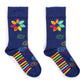 Polished Hop Hare Bamboo Socks S/M - Rainbow Chakra featuring natural patterning and unique variations - Positive Faith Hope Love