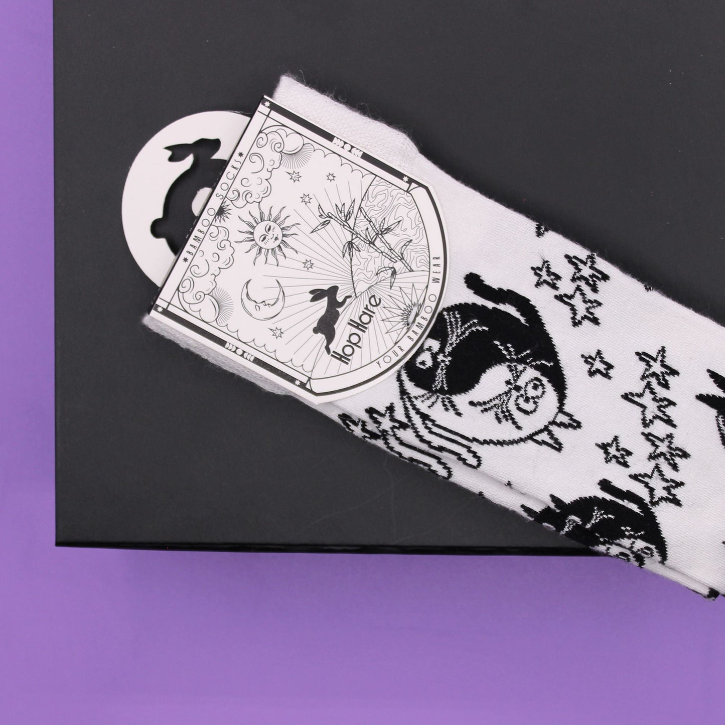 Polished Hop Hare Bamboo Socks Sm Ying Yang 2 featuring natural patterning and unique variations - Positive Faith Hope Love