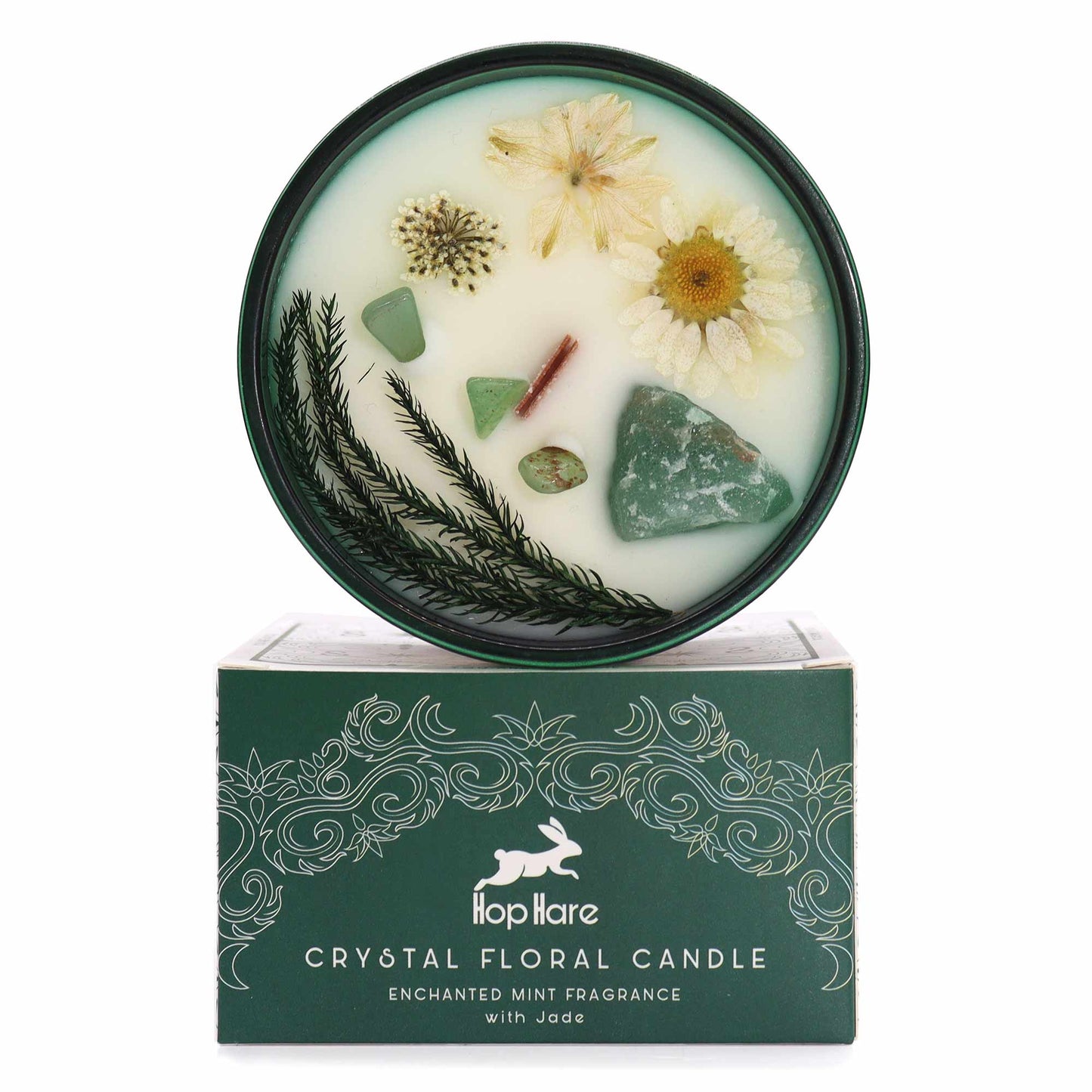 Hop Hare Crystal Magic Flower Candle - The Magician - Positive Faith Hope Love