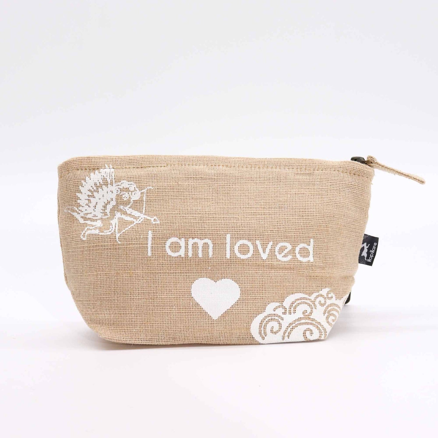 Polished Hop Hare Pouch - I am Loved featuring natural patterning and unique variations - Positive Faith Hope Love