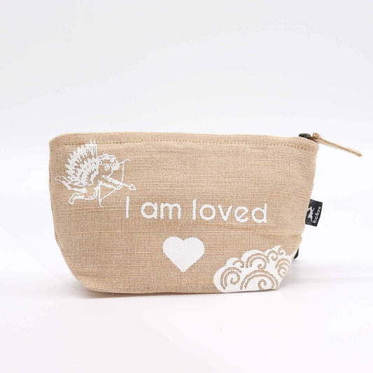 Polished Hop Hare Pouch - I am Loved featuring natural patterning and unique variations - Positive Faith Hope Love