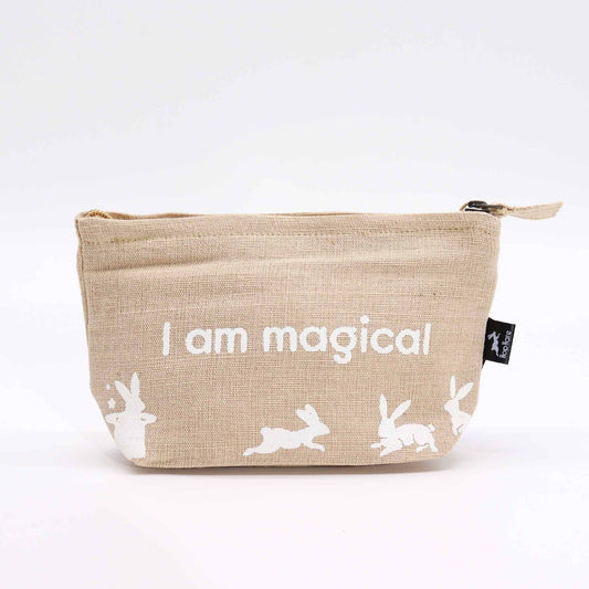 Polished Hop Hare Pouch - I am Magical featuring natural patterning and unique variations - Positive Faith Hope Love