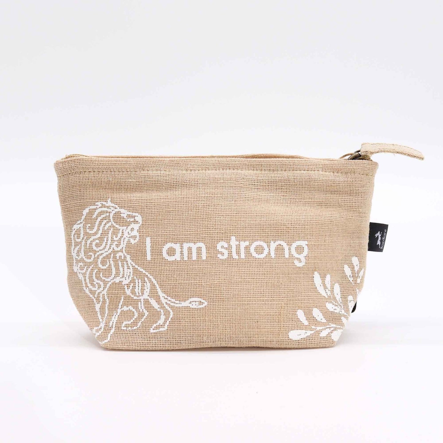 Polished Hop Hare Pouch - I am Strong featuring natural patterning and unique variations - Positive Faith Hope Love