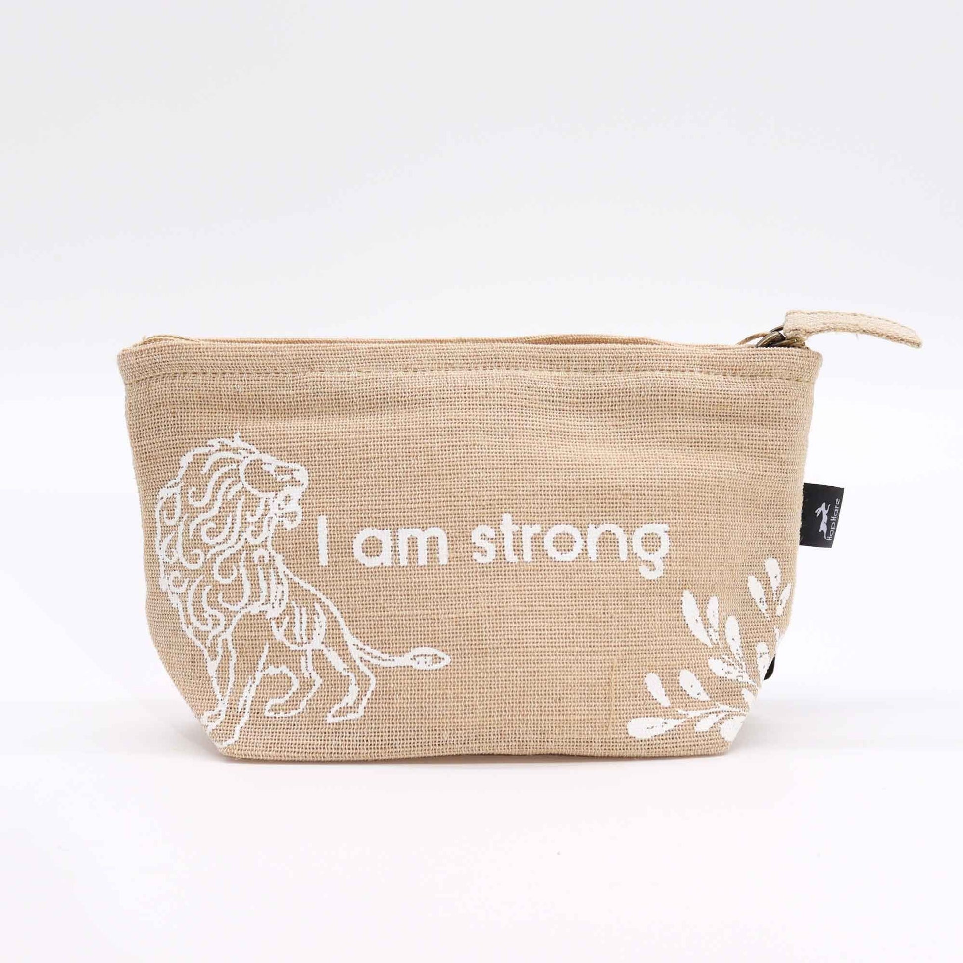 Polished Hop Hare Pouch - I am Strong featuring natural patterning and unique variations - Positive Faith Hope Love