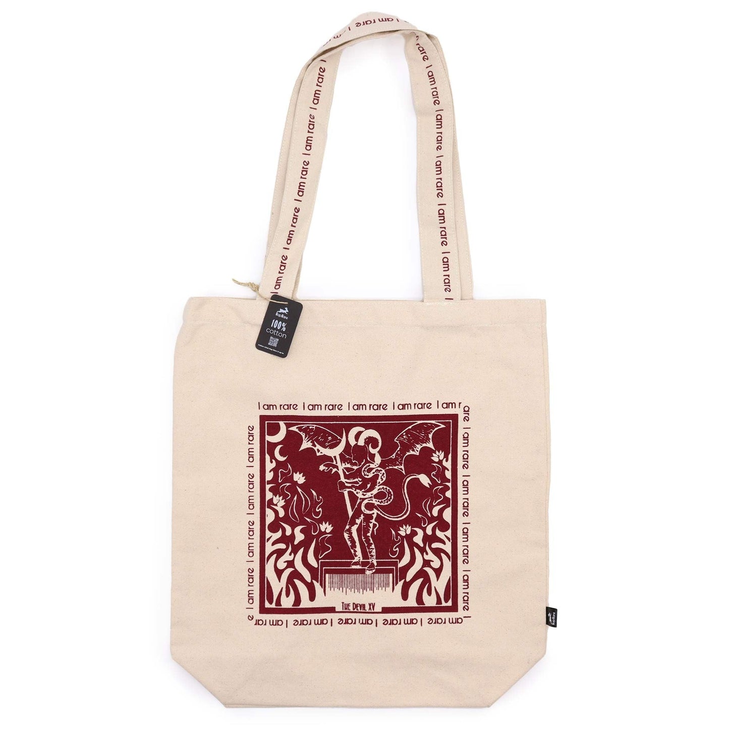 Polished Hop Hare Tote Bag - I am Rare featuring natural patterning and unique variations - Positive Faith Hope Love