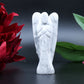 Polished Howlite Angel 80mm featuring white tone with grey veining - Positive Faith Hope Love
