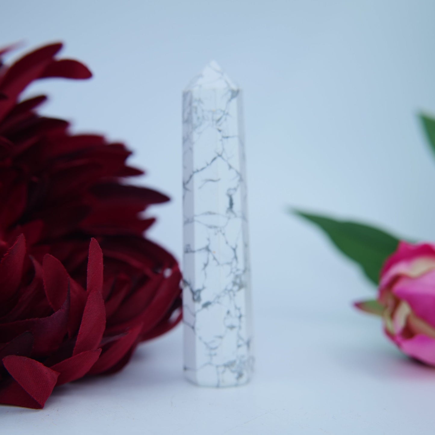 Howlite Point — 100mm, 73g - Positive Faith Hope Love