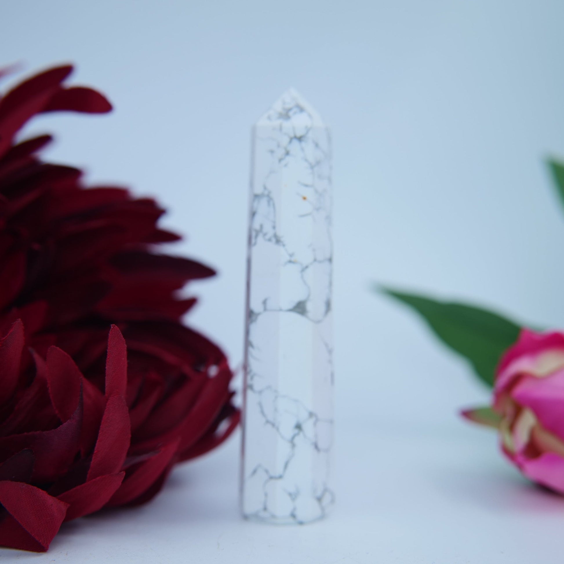 Howlite Point — 100mm, 73g - Positive Faith Hope Love