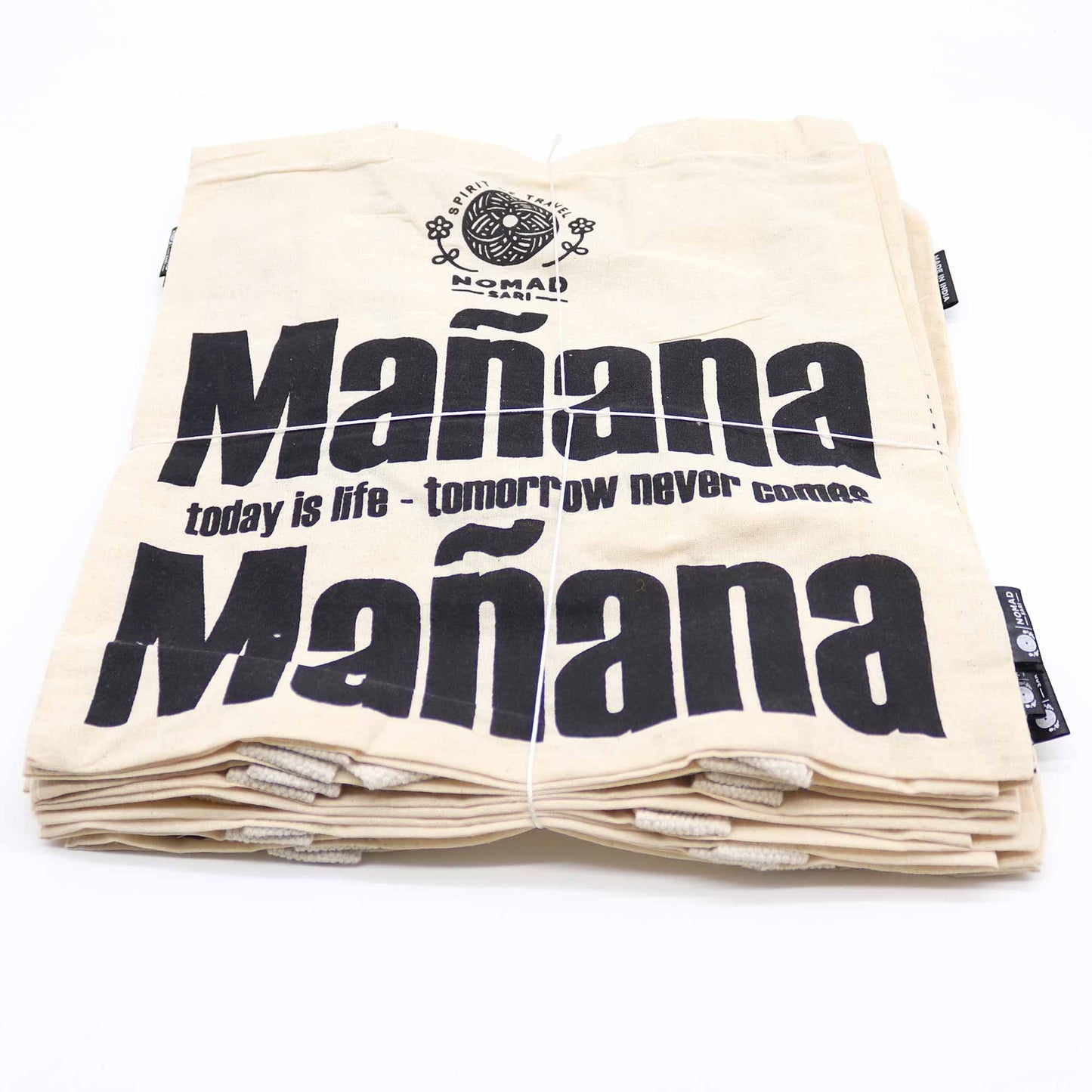 Polished Iconic Basic Tote Bag Assorted Carton Mix Of 10 Designs Natural 4Oz featuring natural patterning and unique variations - Positive Faith Hope Love