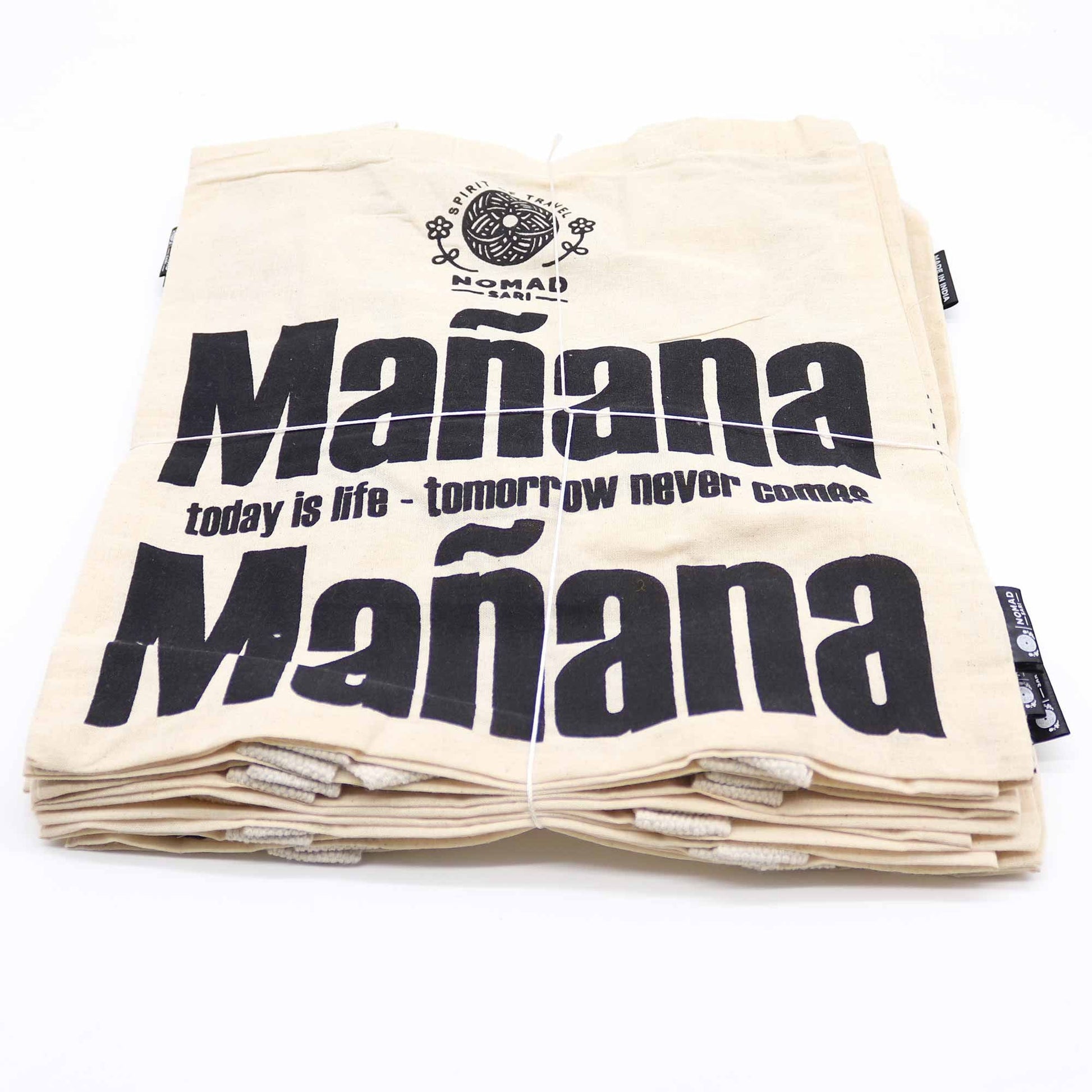 Polished Iconic Basic Tote Bag Assorted Carton Mix Of 10 Designs Natural 4Oz featuring natural patterning and unique variations - Positive Faith Hope Love