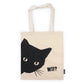 Polished Iconic Basic Tote Bag - Black Cat - Natural 4oz featuring natural patterning and unique variations - Positive Faith Hope Love