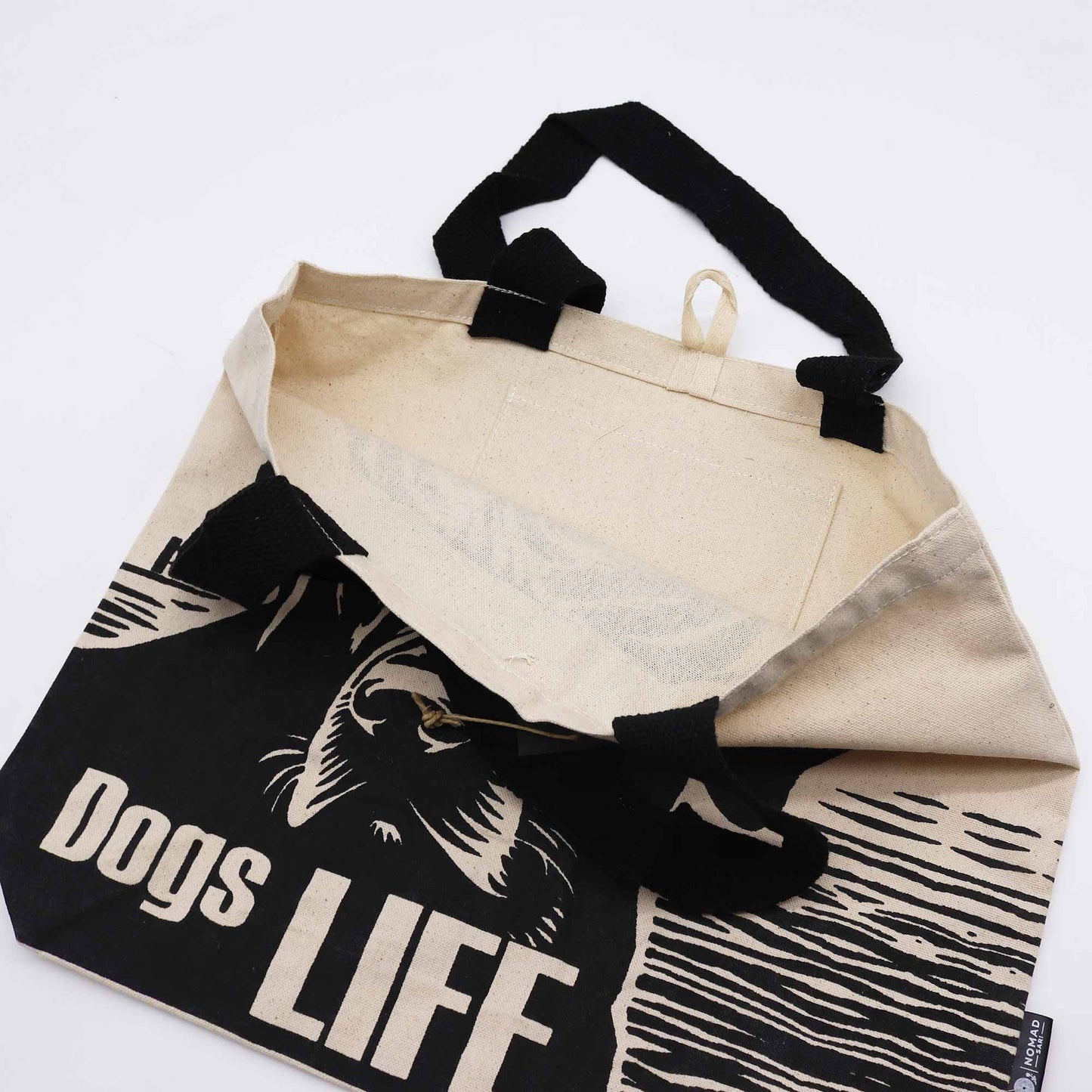 Polished Iconic Classic Tote Bag Its A Dogs Life White 10Oz 1 featuring natural patterning and unique variations - Positive Faith Hope Love