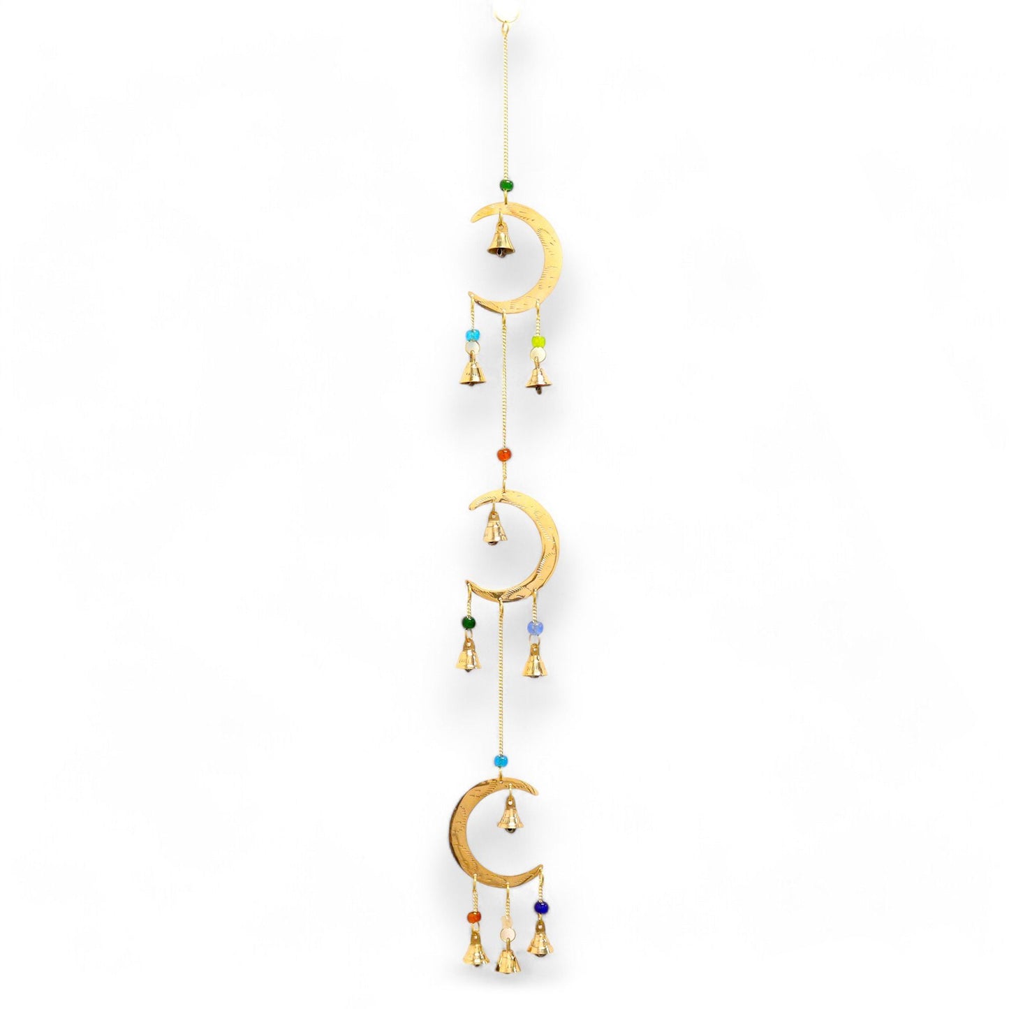Polished Indian Chimes - Moon Drop - 10 Bells featuring natural patterning and unique variations - Positive Faith Hope Love