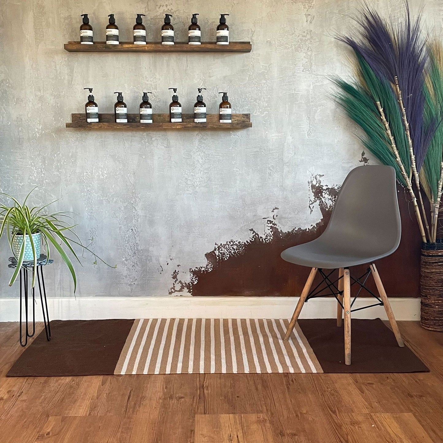 Polished Indian Cotton Rug 70X170Cm Dark Brown Beige 2 featuring natural patterning and unique variations - Positive Faith Hope Love