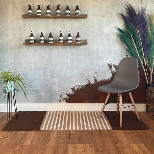 Polished Indian Cotton Rug 70X170Cm Dark Brown Beige 2 featuring natural patterning and unique variations - Positive Faith Hope Love