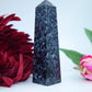 Indigo Gabbro (Mystic Merlinite) Tower — 123 mm, 230 g - Positive Faith Hope Love