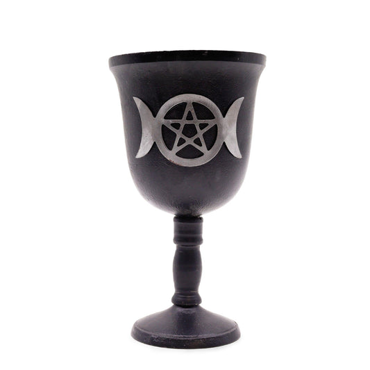 Iron Ritual Goblet - Triple Moon - 20x11cm - Positive Faith Hope Love