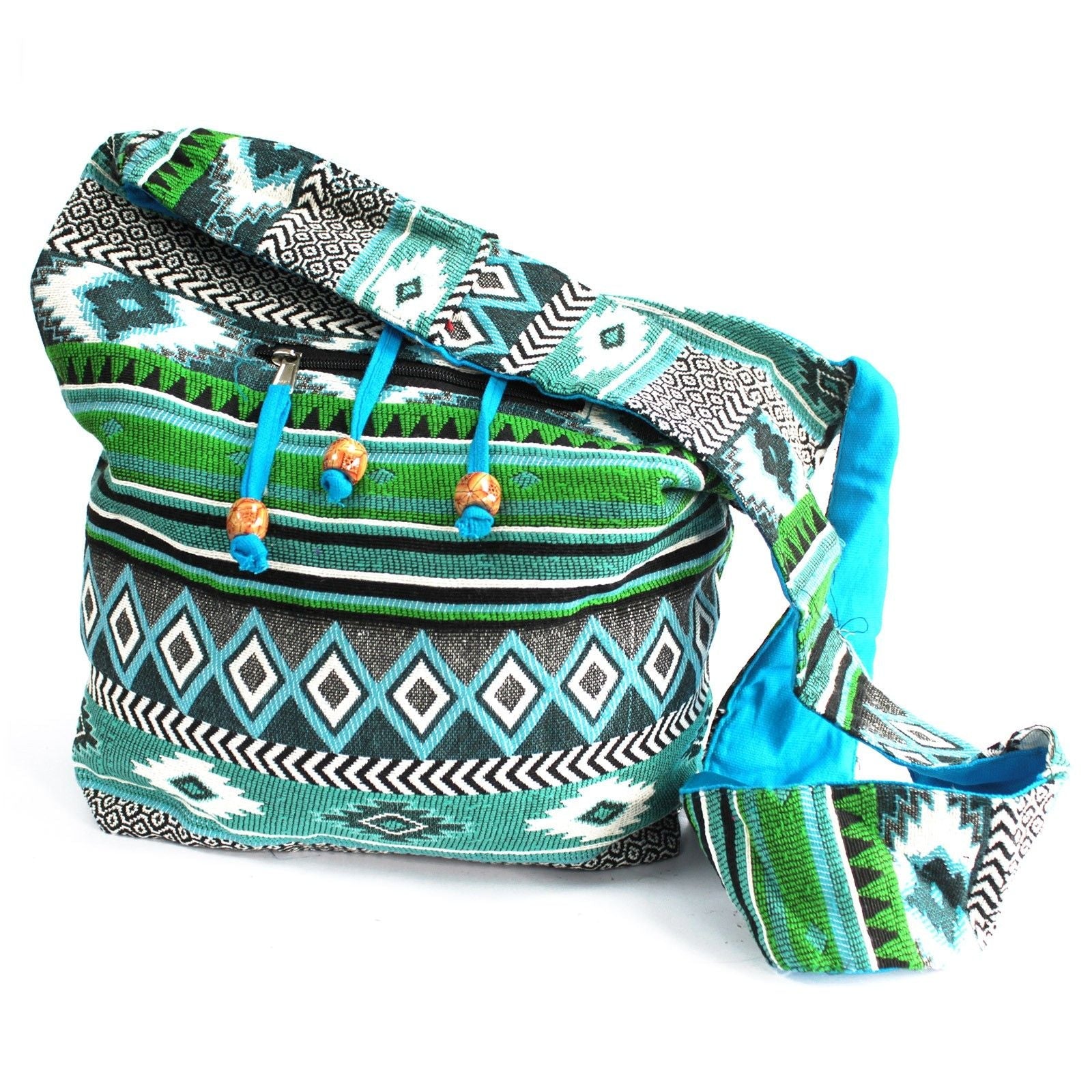 Polished Jacquard Bag - Teal Student Bag featuring natural patterning and unique variations - Positive Faith Hope Love