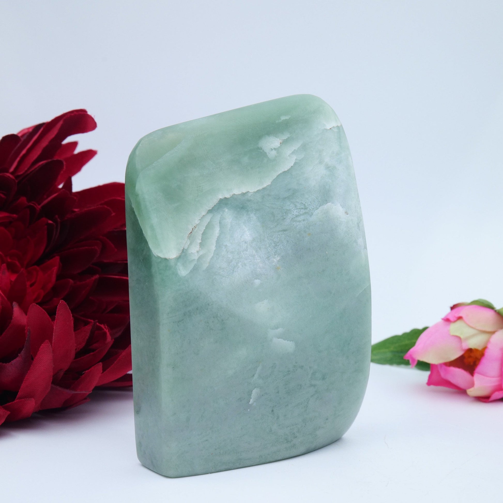 Jade Serpentine Freeform — 297 g - Positive Faith Hope Love