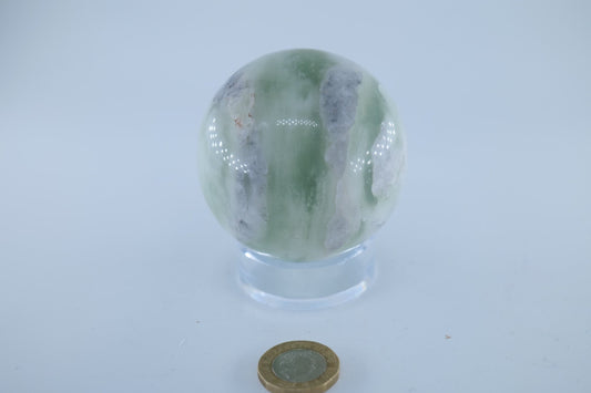 Jade Serpentine Sphere 401g - Positive Faith Hope Love