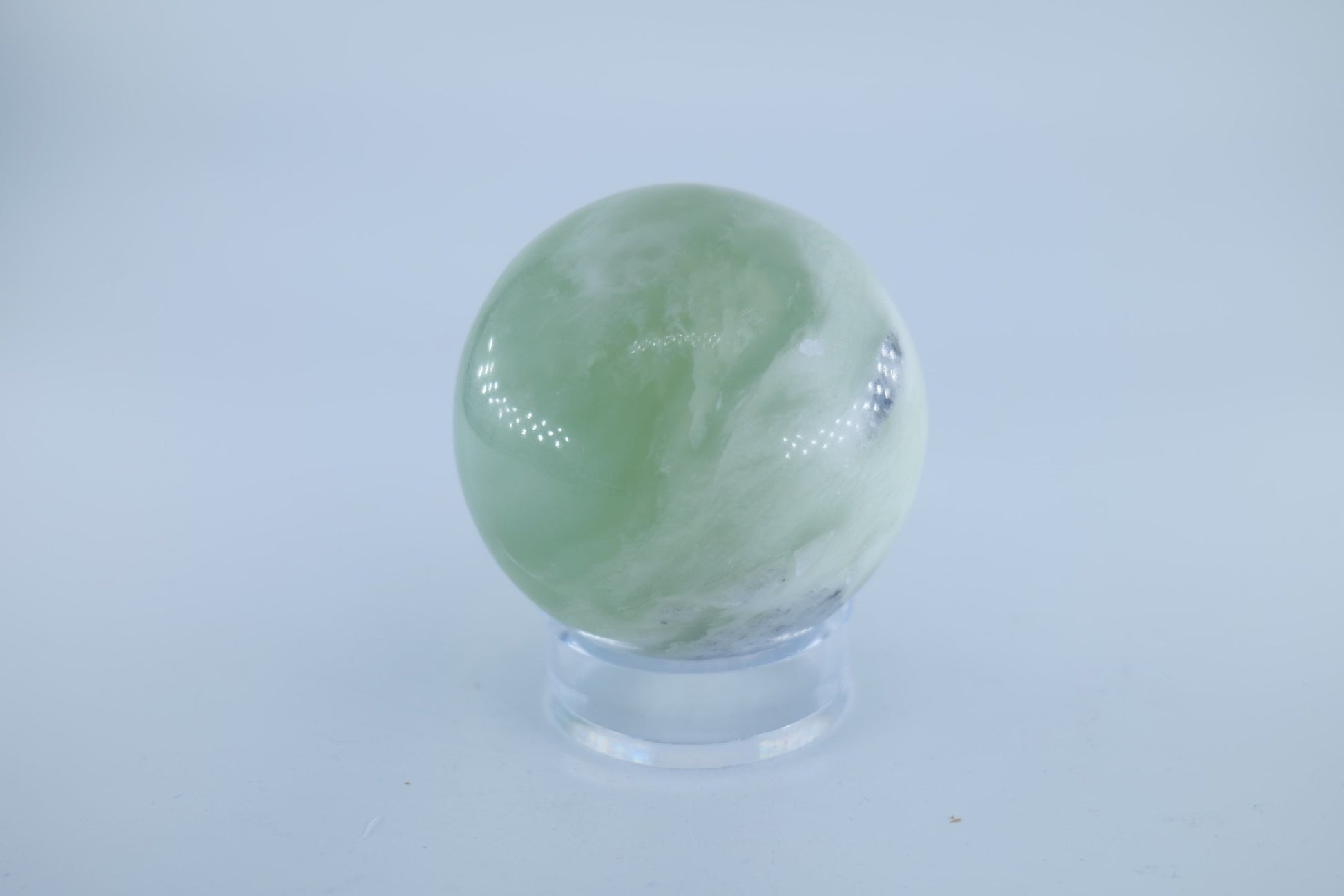 Jade Serpentine Sphere 418 grams - Positive Faith Hope Love