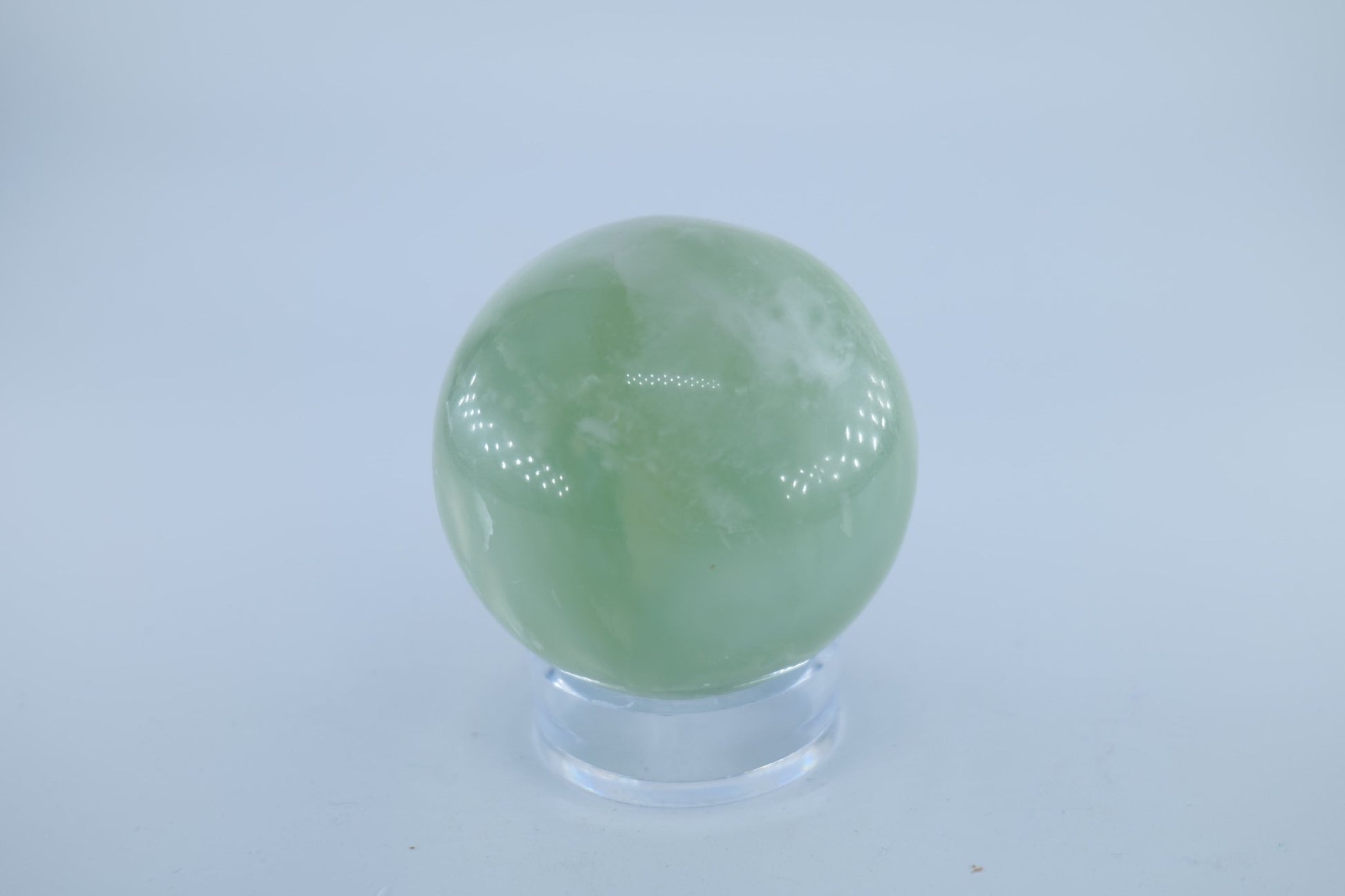 Jade Serpentine Sphere 418 grams - Positive Faith Hope Love