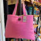 Polished Jute Cotton Reversible Big Bag Pink 1 featuring natural patterning and unique variations - Positive Faith Hope Love